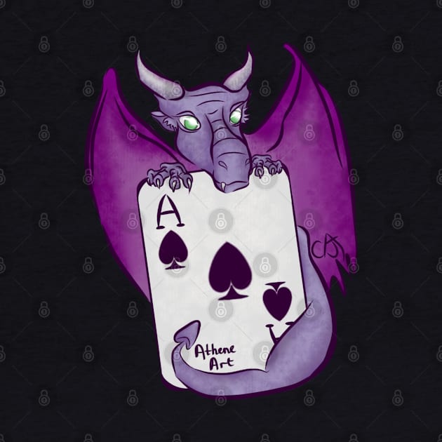 Asexual Pride Subtle Ace of Spades Dragon by Athene Art